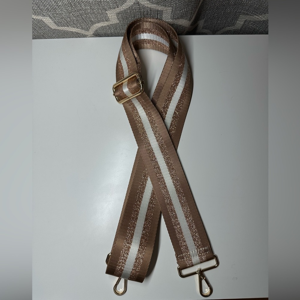 GLITTER NUDE STRIPE GUITAR STRAP FOR CROSSBODY HANDBAG WEAR